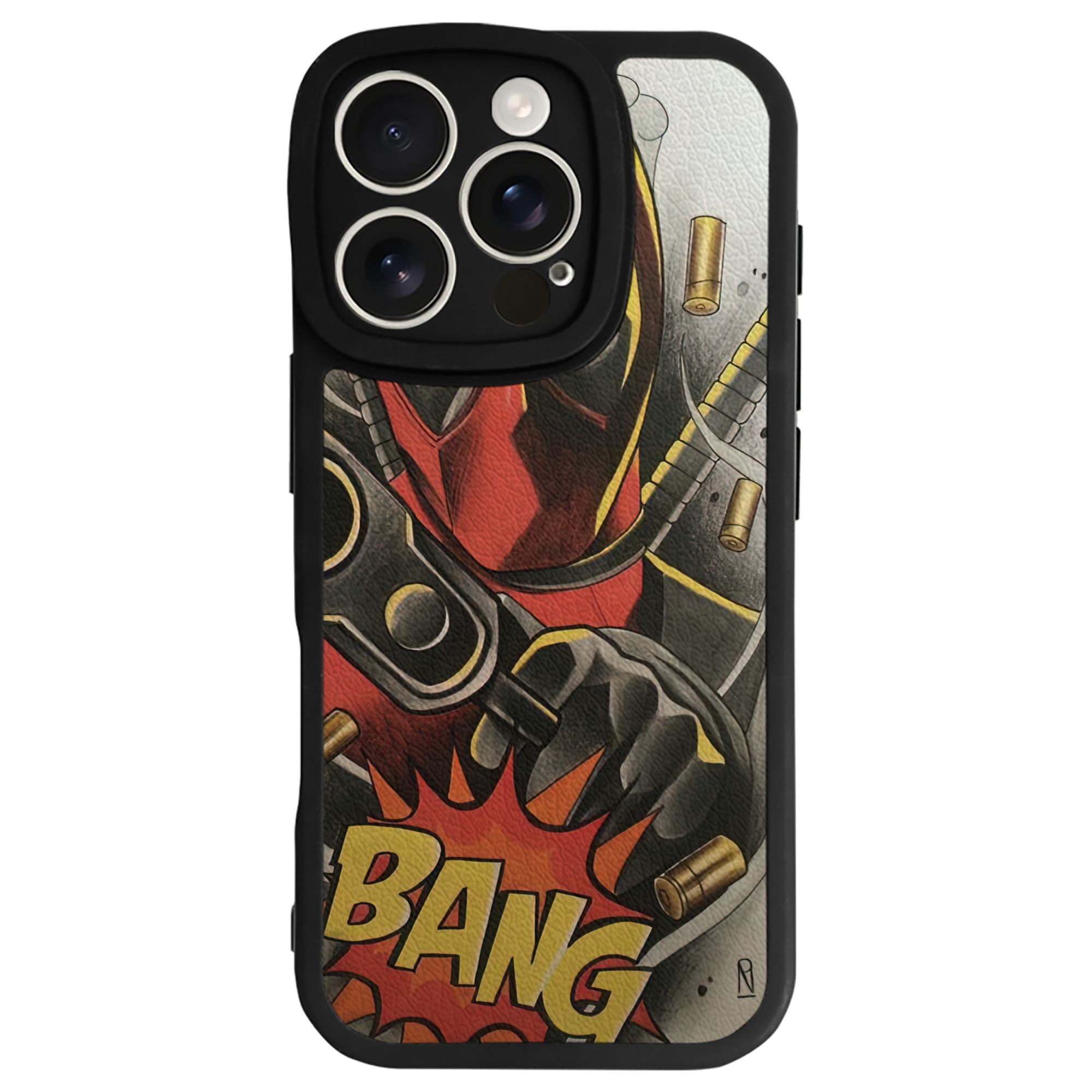 （画像用） Deadpool デッドプール 【iPhone 16シリーズ対応】シリコンスマホケース（レザー調） 材質：シリコン